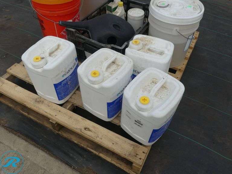 Pallet of CalOx pH and Brody Chemical Boiler Supplement Bottles - Roller Auctions