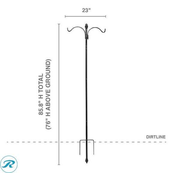 (8) New- Garden Accents 84-in Black Metal Shepherd's Hook (total of 8) - Roller Auctions
