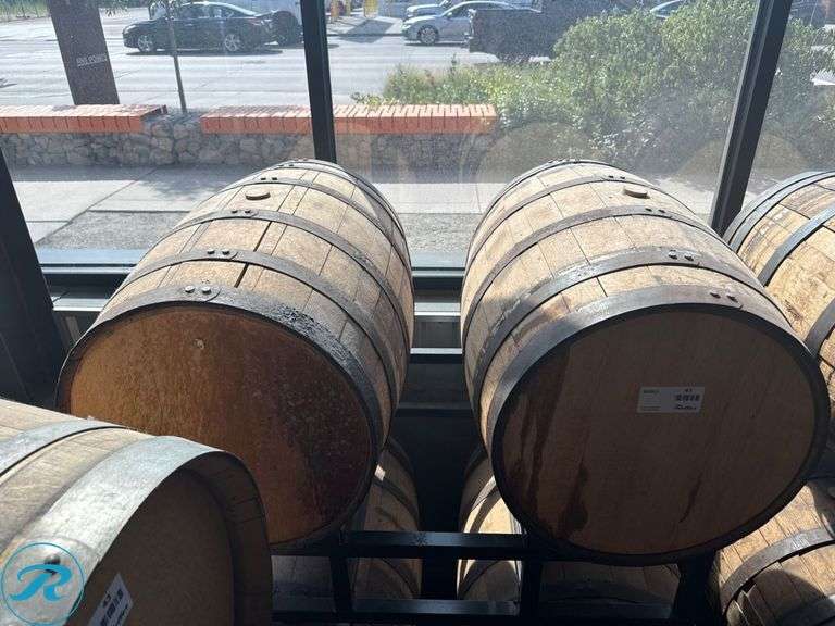 (2) Wood Barrels with Stand - Roller Auctions