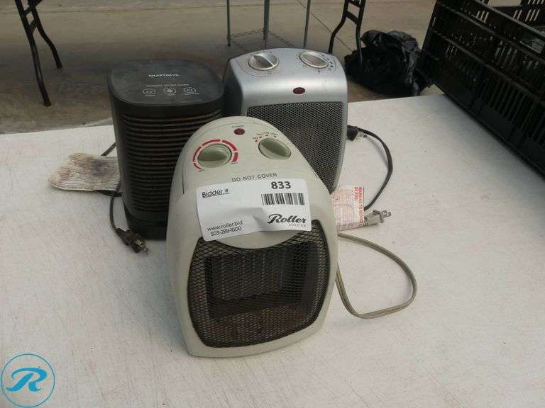 (3) Portable Electric Space Heaters - Roller Auctions