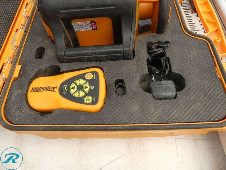Johnson 40-6535 Self-Leveling Rotary Laser Kit with Tripod and Range Rod - Roller Auctions