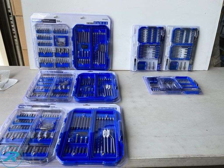 (6) New- (3) Kobalt Screwdriver bit set 65 pc (3) Kobalt Screwdriver bit set 106 pc - Roller Auctions