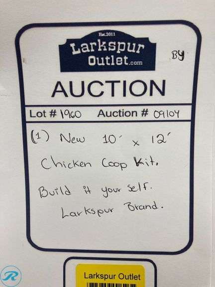 (1) New- 10' x 12' Chicken Coop Kit build it yourself Larkspur Brand (total of 1) - Roller Auctions