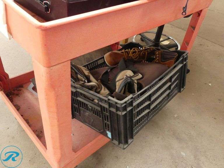 Table and Utility Cart With Contents - Roller Auctions