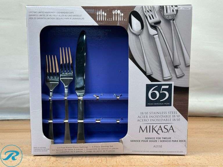 Mikasa: Alyse 65 pc Flatware Set- New/ (2) Missing Utensils