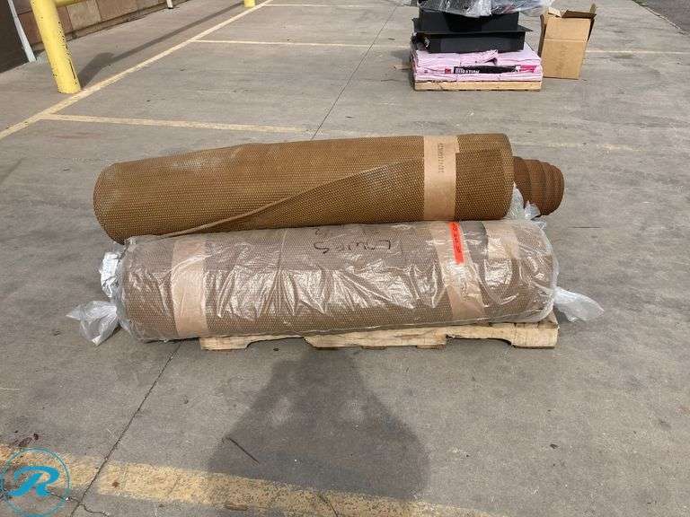 (4) New - Leggett & Platt 10.5-Millimeters 21 Density Rubber Carpet Padding with Moisture Barrier ( 54" x 24" /roll) (total of 4 rolls See photos) - Roller Auctions