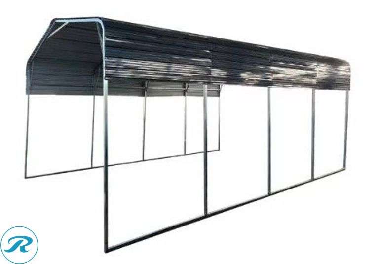 New Land Honor LHR-CP1119 All Steel Carport With 10' Open Sidewalls, 11' x 19' - Roller Auctions