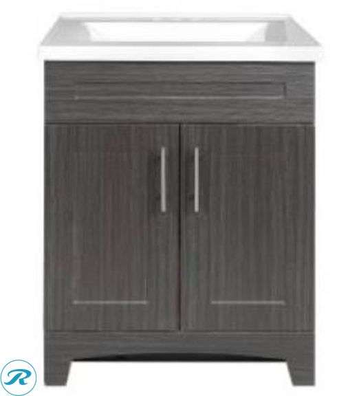 Shaker Moderna 24-Inch Vanity Combo by Royal Cabinets, Fully Assembled - Roller Auctions