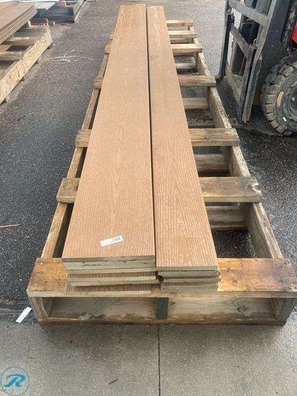 (15) New- (8) Fiberon Good Life 3/4" x 11.75" x 12ft Cabin Square composite Deckboard (7) Fiberon Good Life 3/4" x 7.25" x 12ft Cabin Square Riser - Roller Auctions