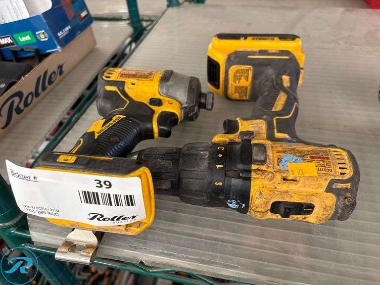 (2) DeWalt Cordless Tools, Model DCD777 Drill Driver and DCF809 Impact Driver, 20V
