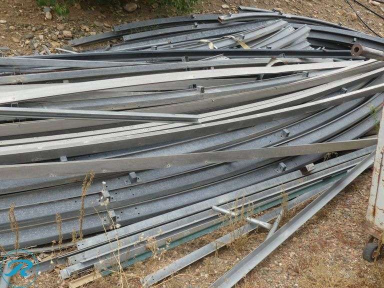 Large Selection of Greenhouse Metal Trusses, Supports, Rails and Accessories, Including Trusses to Build 100′ x 50′ Storage Building - Roller Auctions
