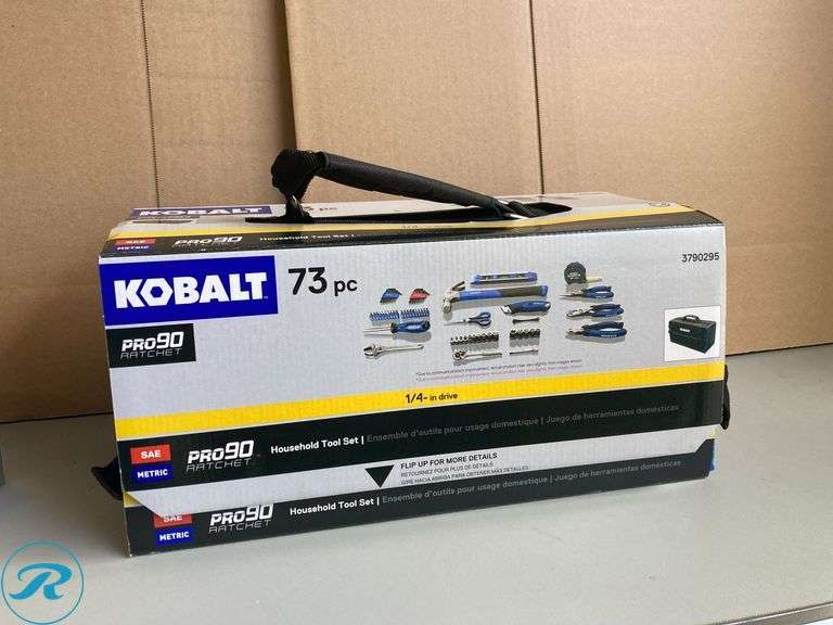 (1) New- Kobalt 73 -Piece Chrome Household Tool Set with Soft Case (Total of 1 Set with Case) - Roller Auctions