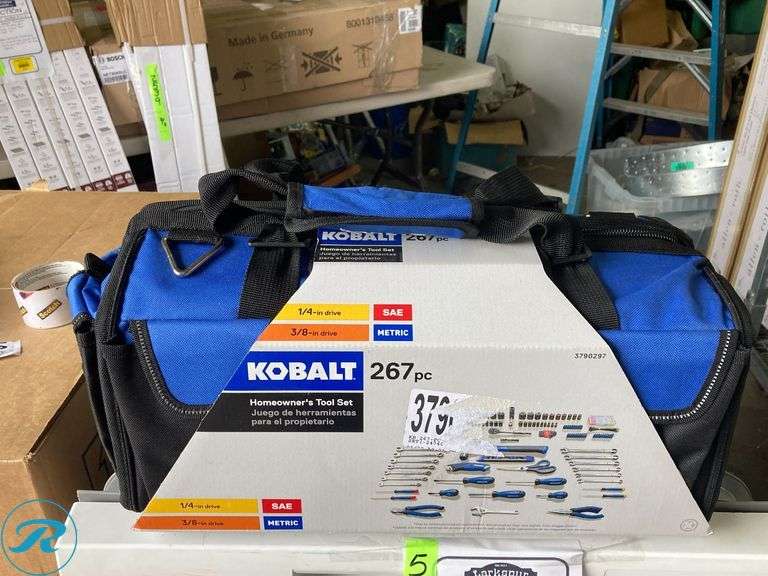 (1) New- Kobalt 267 -Piece Chrome Household Tool Set with Soft Case (total of 1 Tool Set with Case) - Roller Auctions