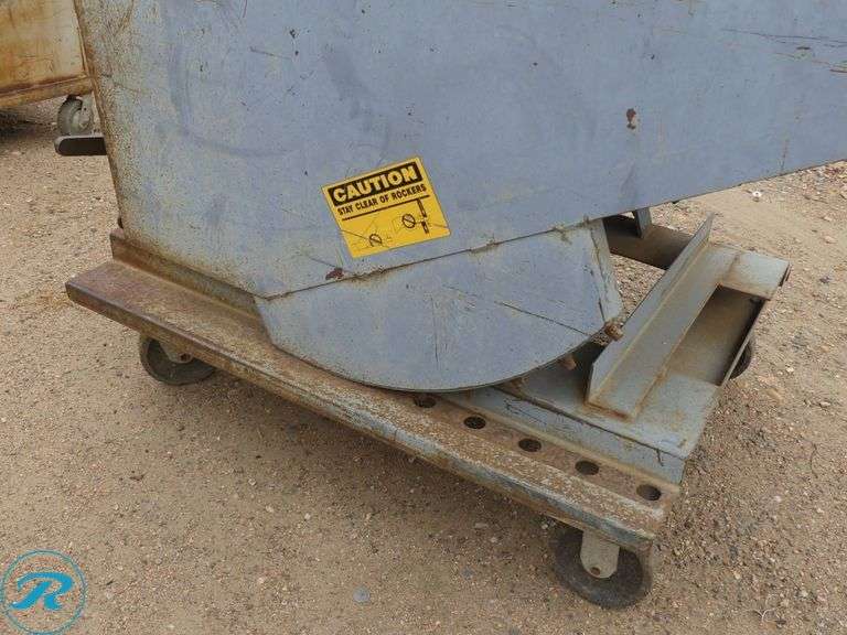 Self-Dumping Hopper with Casters and Fork Pockets - Roller Auctions
