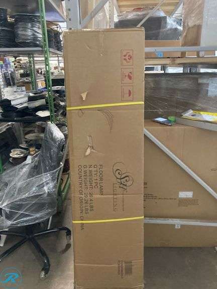 (1) New- ORE International 84-in Brass Multi-head Floor Lamp with Metal Shade (Total of 1) - Roller Auctions