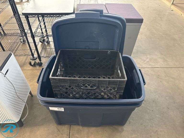 (2) Totes and (2) Milk Crates - Roller Auctions