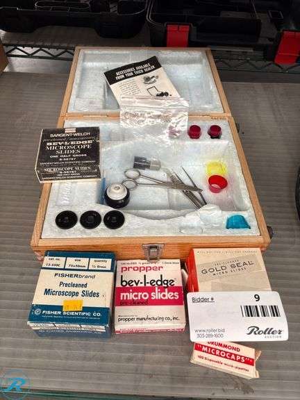 Microscope Accessories and Slides, Mixed Brands and Models
