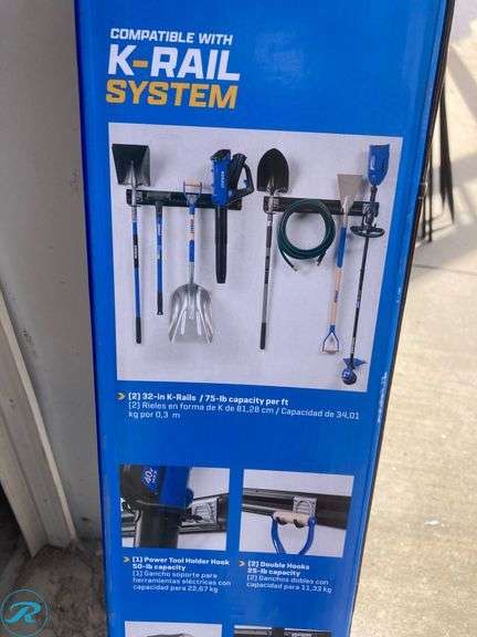 (1) New- Kobalt K-Rail 15 -Piece 32-in Black/Grey PVC Storage rail system (total of 1) - Roller Auctions