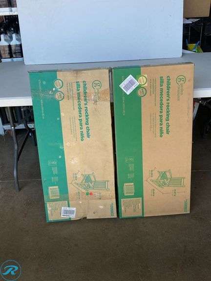 (2) New- Style Selections Children‘s White Wood Frame Rocking Chair with Slat Seat - Roller Auctions
