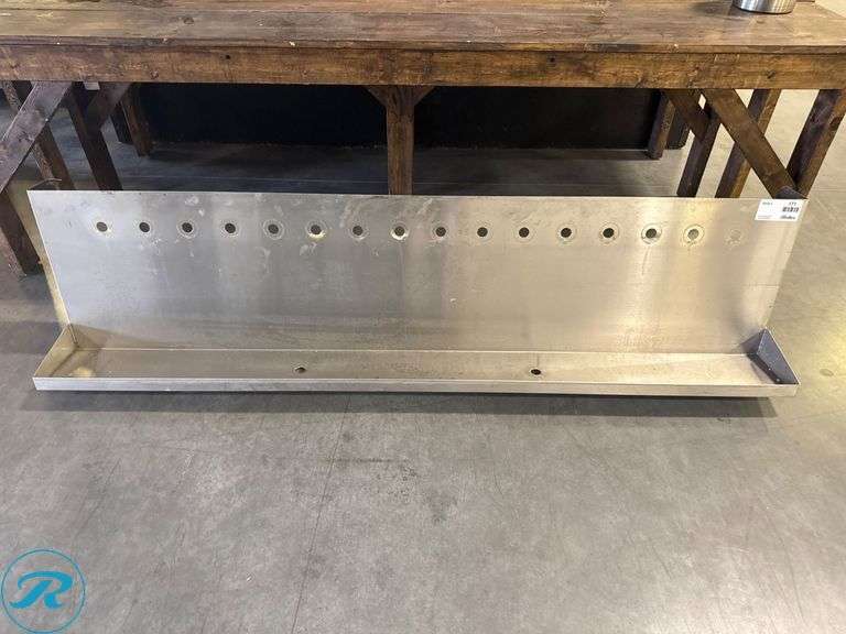 Stainless Steel Wallmount Drip Tray, 72in - Roller Auctions