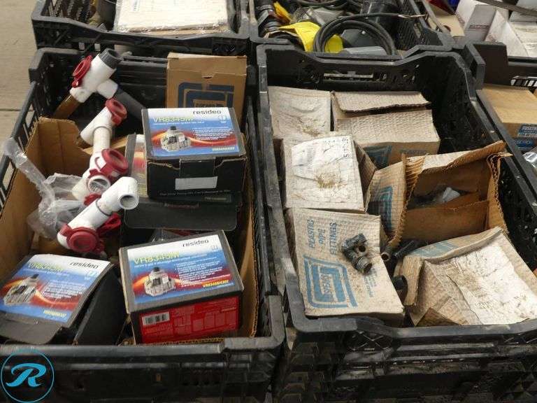 (21) Trays of Assorted Electrical and Plumbing Components - Roller Auctions