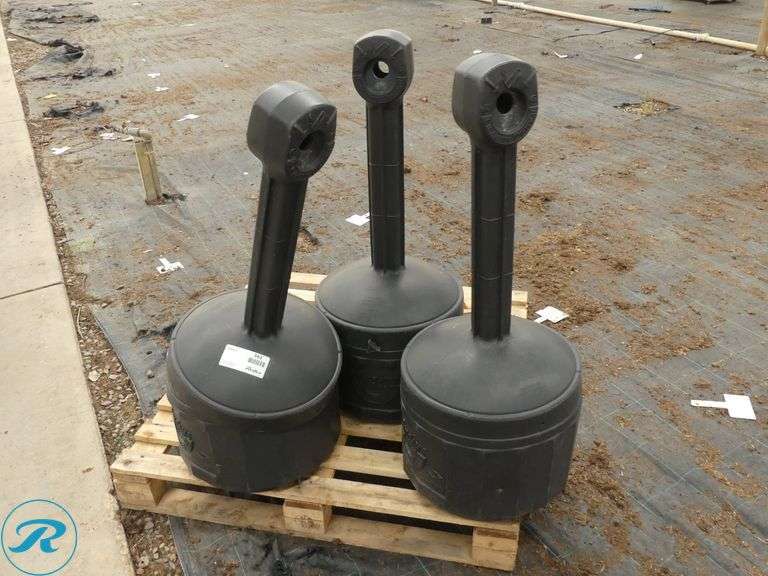 (3) Smokers Cease-Fire Outdoor Cigarette Receptacles - Roller Auctions