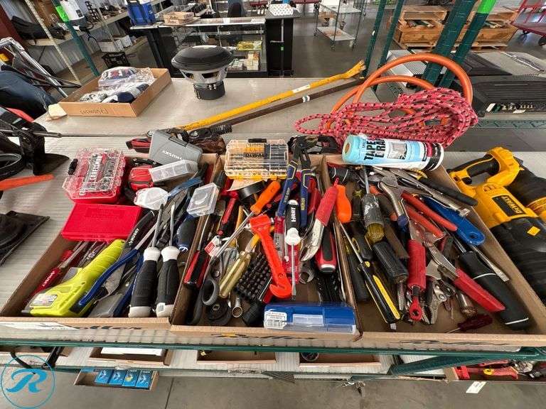 Hand Tools and Accessories Including Pliers, Screwdrivers, and Ratchet Straps