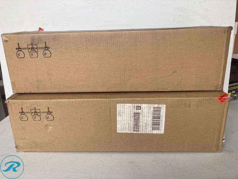 (2) New- LNC Charm 22.5-in 3 -Light Matte Black Farmhouse Vanity light bar - Roller Auctions
