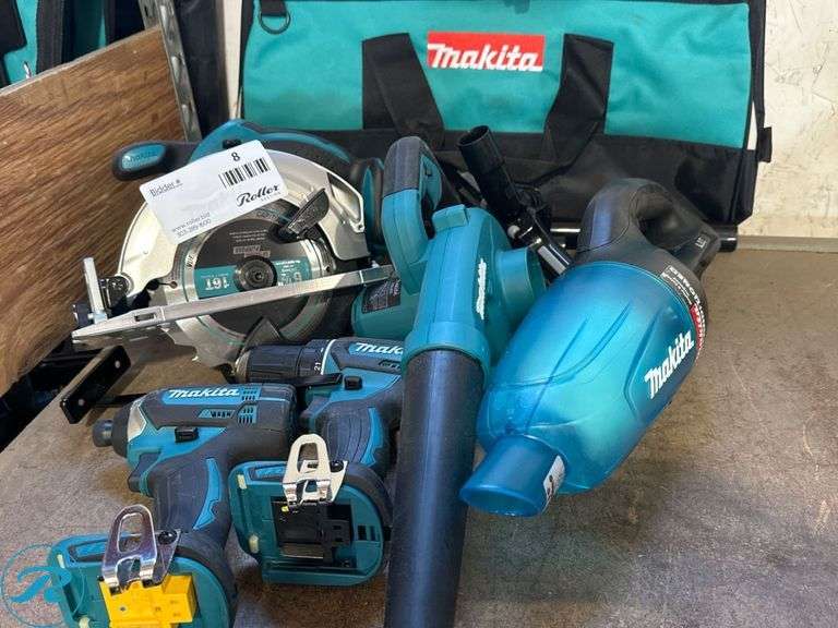 (5) Makita 18V Power Tools With Bag - Roller Auctions