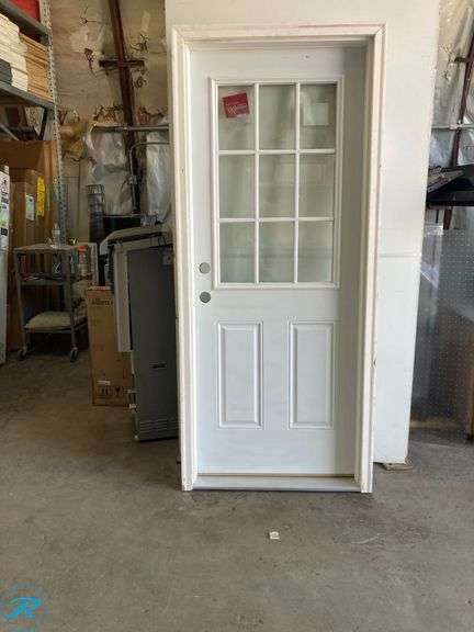 (1) New- RELIABILT 32-in x 80-in Steel Primed Front Door with Brickmould Insulating Core (total of 1) - Roller Auctions
