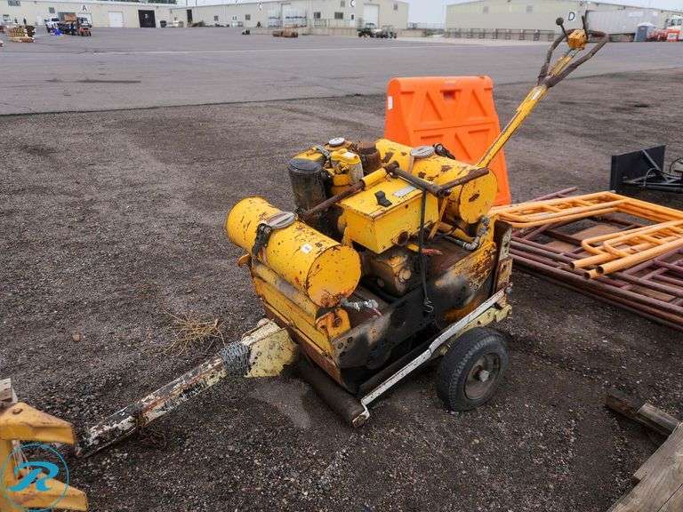 Bomag BW-65S Walk-Behind Double Drum Asphalt Roller, Diesel, w/ Trailer