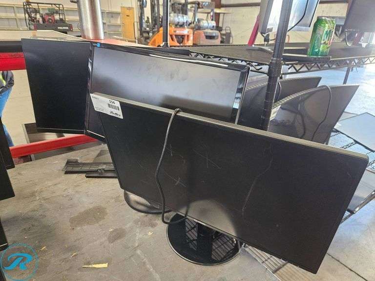 (3) Computer Monitors on Stands - Roller Auctions