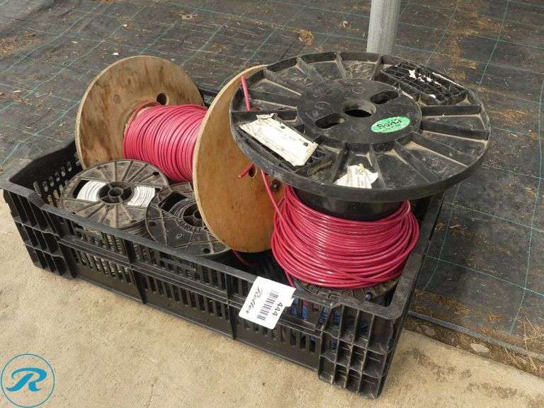 Tray of Spools with Insulated Electrical Wire - Roller Auctions