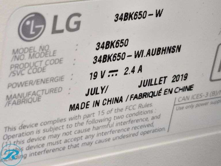 LG 34BK650-W 34-Inch Monitor (Scratched) - Roller Auctions