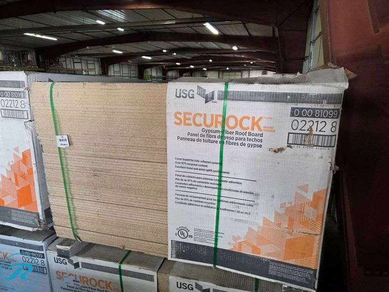 New (60) Securock Gypsum-Fiber Roof Boards, 1/2 inch, 4×4 - Roller Auctions