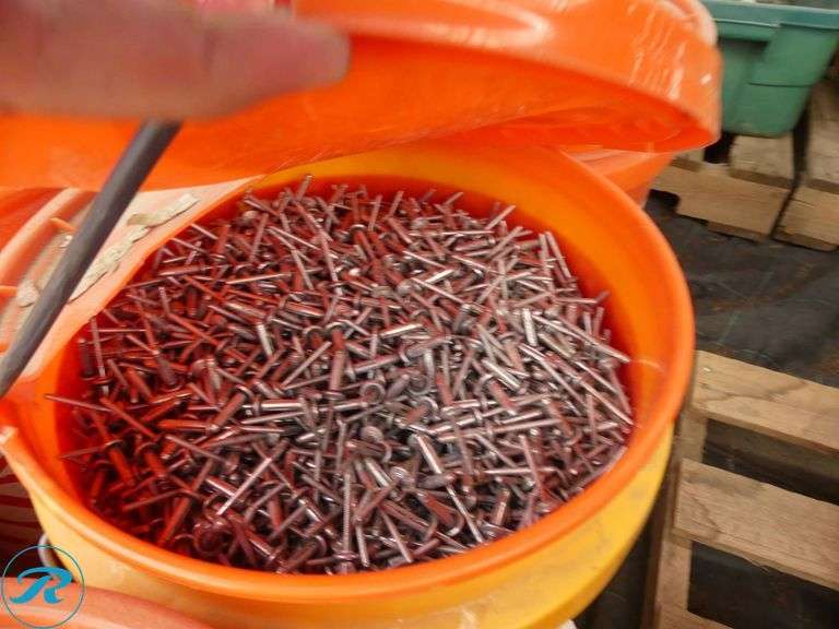 Pallet of Rivets and Screws in 5-Gallon Buckets - Roller Auctions