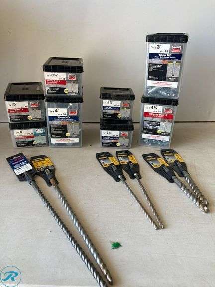 (14) New- Assorted Lot of wedge anchors and drill bits all different sizes (see photos approx 14 items) - Roller Auctions