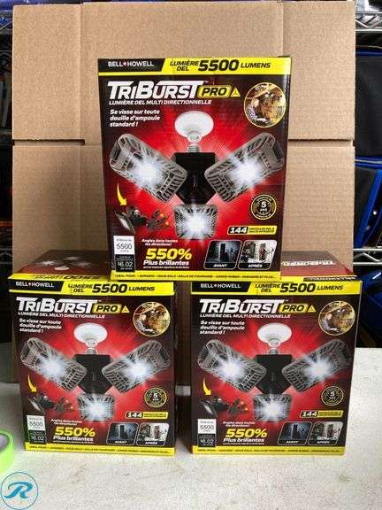 (3) New- BELL + HOWELL 5500 -Lumens LED Plug-in Ceiling-mounted Work Light (Total of 3) - Roller Auctions