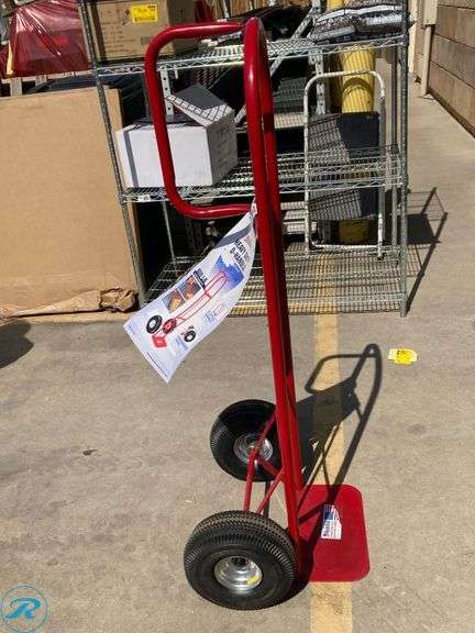 (1) New- Milwaukee 800-lb Capacity 2 -Wheel Red Steel Heavy duty hand truck (Total of 1) - Roller Auctions