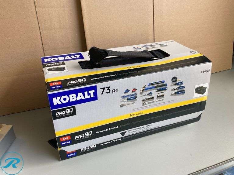 (1) New- Kobalt 73 -Piece Chrome Household Tool Set with Soft Case (Total of 1 Set with Case) - Roller Auctions