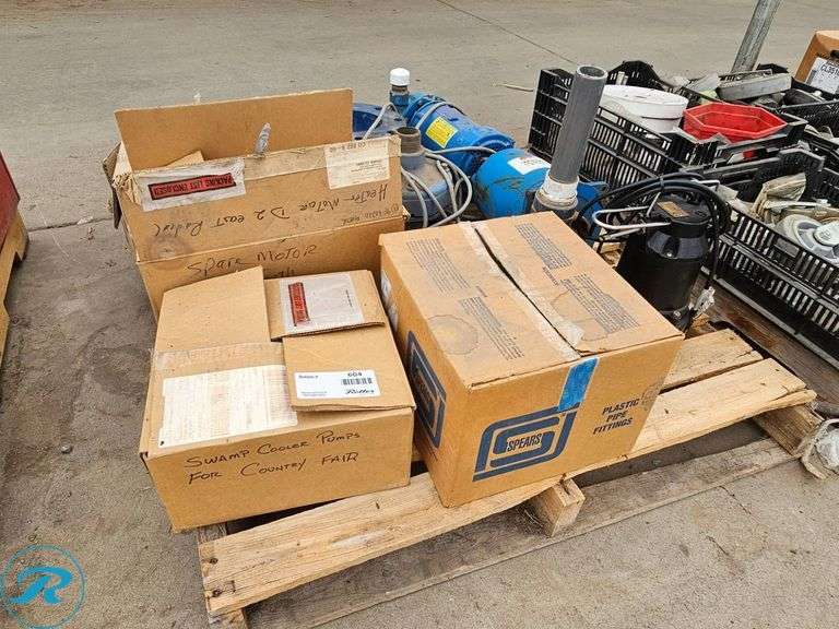 Pallet of Sewage Pumps, Motors, and Miscellaneous Components - Roller Auctions