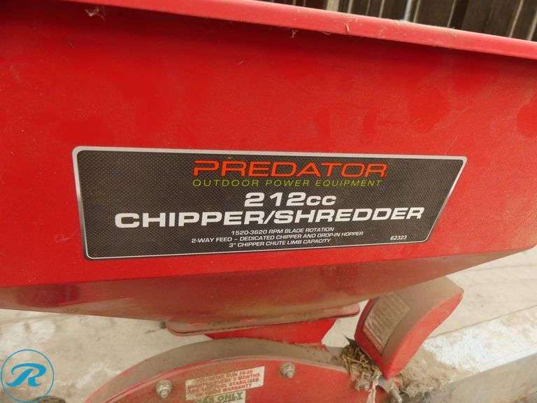 Predator 62323 Gas-Powered Chipper/Shredder, 212cc (Unable to Start) - Roller Auctions