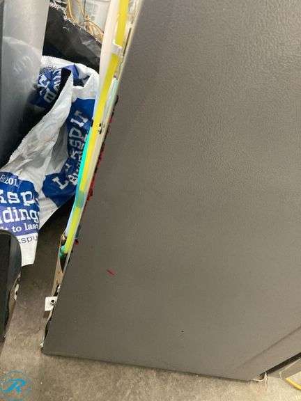 (1) Frigidaire Counter-Depth 21.7-cu ft 3 -Door French Door Refrigerator with Ice Maker with water and Ice dispenser ( EasyCare Stainless Steel ) ENERGY STAR Certified (some minor scratches and minor dents and cracks  on the plastic holders Please see photos) - Roller Auctions
