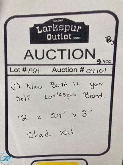 DIY Build it yourself Larkspur Brand Shed Kit 12' x 24' x8' - Roller Auctions