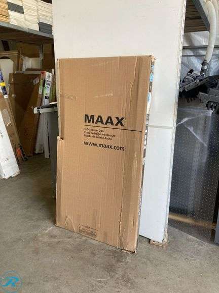 (1) New- MAAX Aura Brushed Nickel 55-in to 59-in W x 57-in H Semi-Frameless Bypass Sliding Bathtub Door (total of 1) - Roller Auctions
