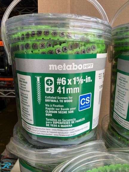 (5) New- Metabo HPT #6 x 1-5/8-in Collated Bugle Coarse Thread Drywall Screws (total of 5) - Roller Auctions