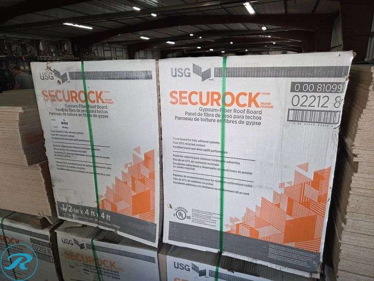 New (60) Securock Gypsum-Fiber Roof Boards, 1/2 inch, 4×4 - Roller Auctions