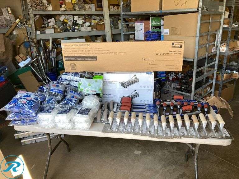 New- Assorted Tile Supply Kit (tile Cutter, spacers leveling system, trowels, Schluter System) - Roller Auctions