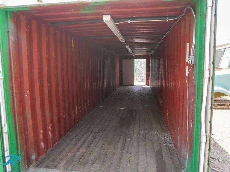 40' Steel Storage Container, 8' Wide, Built-in Electrical With Lighting, Entrance Door - Roller Auctions