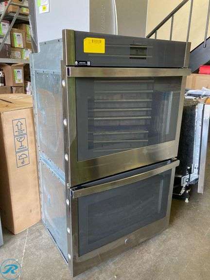 (1) New Open Box- GE Profile 30 inch Smart Compatible Double Electric Wall Oven with Air Fry Self + Steam Cleaning ( Stainless Steel ) - Roller Auctions